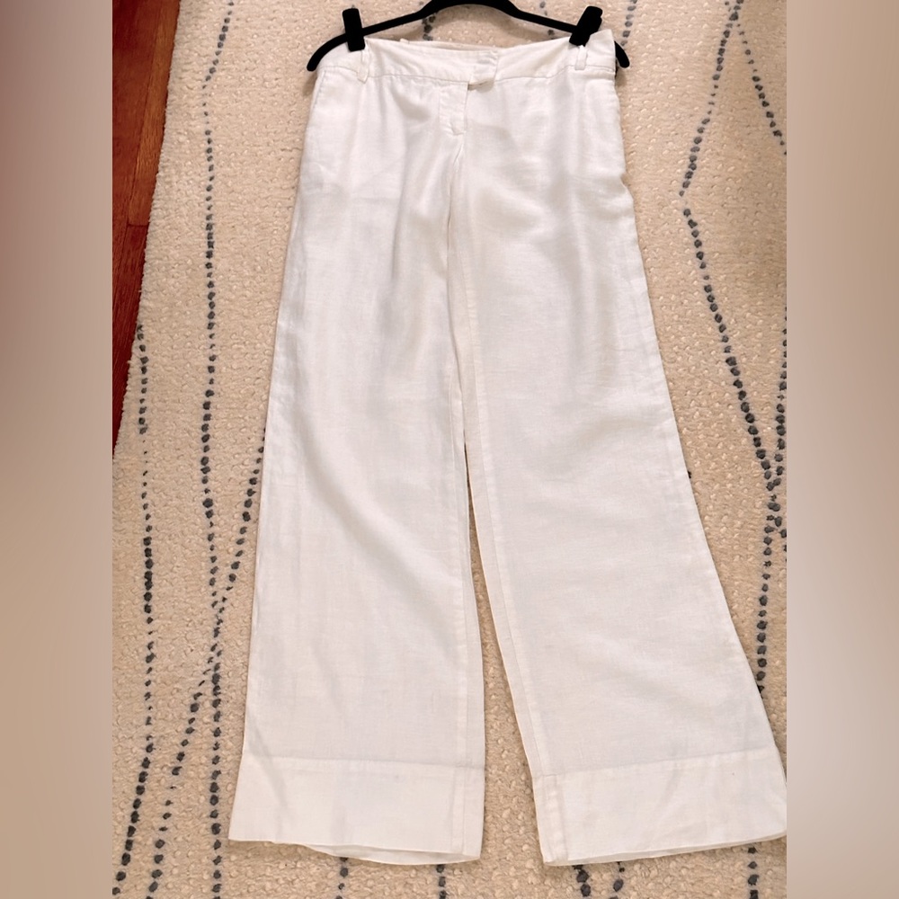 Sisley white linen pants size 6